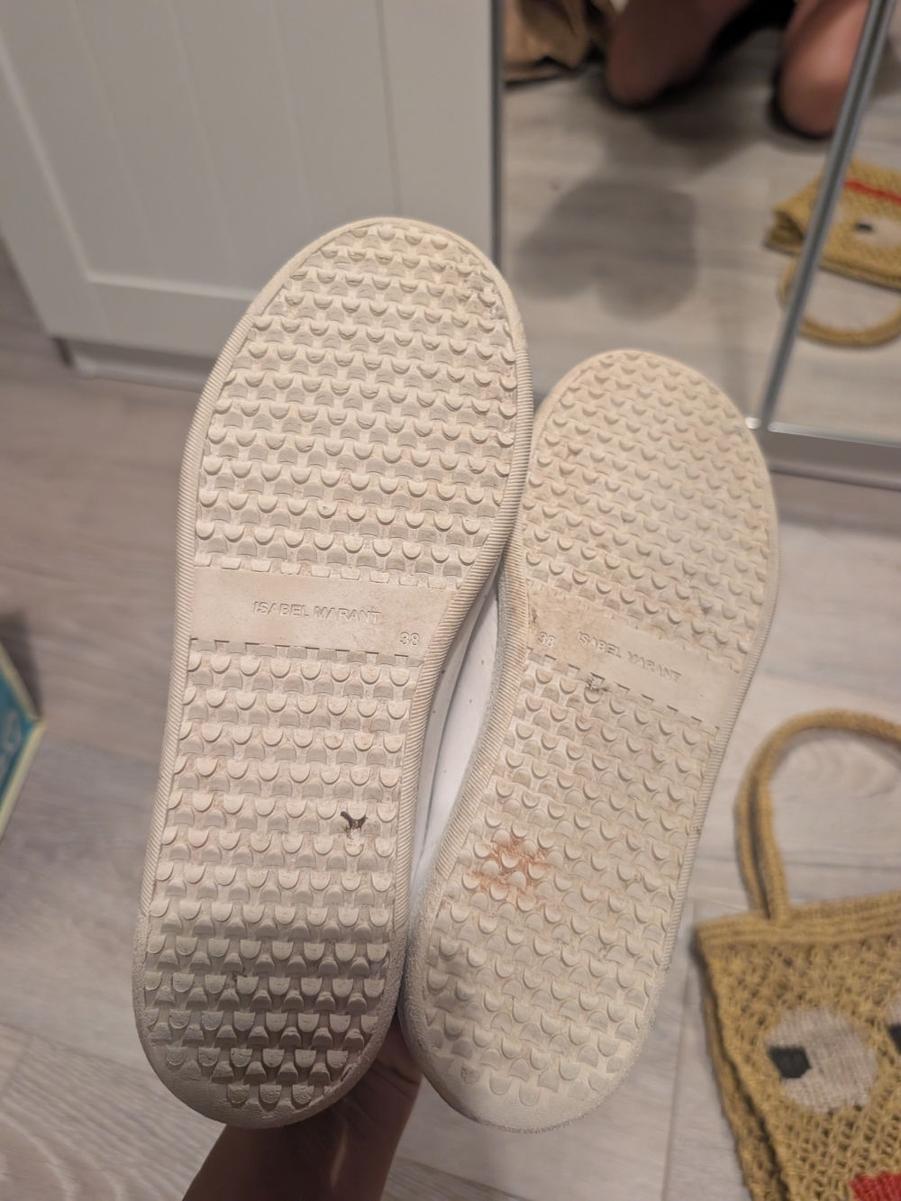 Isabel Marant Off-White Leather Low-Top Sneakers